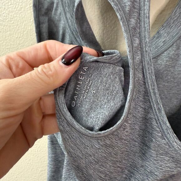Athleta Grey Cutout Back Athletic Tank - Picture 3 of 3